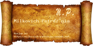 Milkovich Petrónia névjegykártya